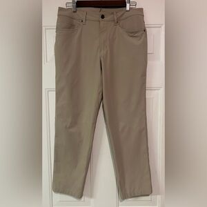 Lululemon Mens 31x27 ABC Classic Fit Pants Khaki Stretch 5 Pocket Trouser‎